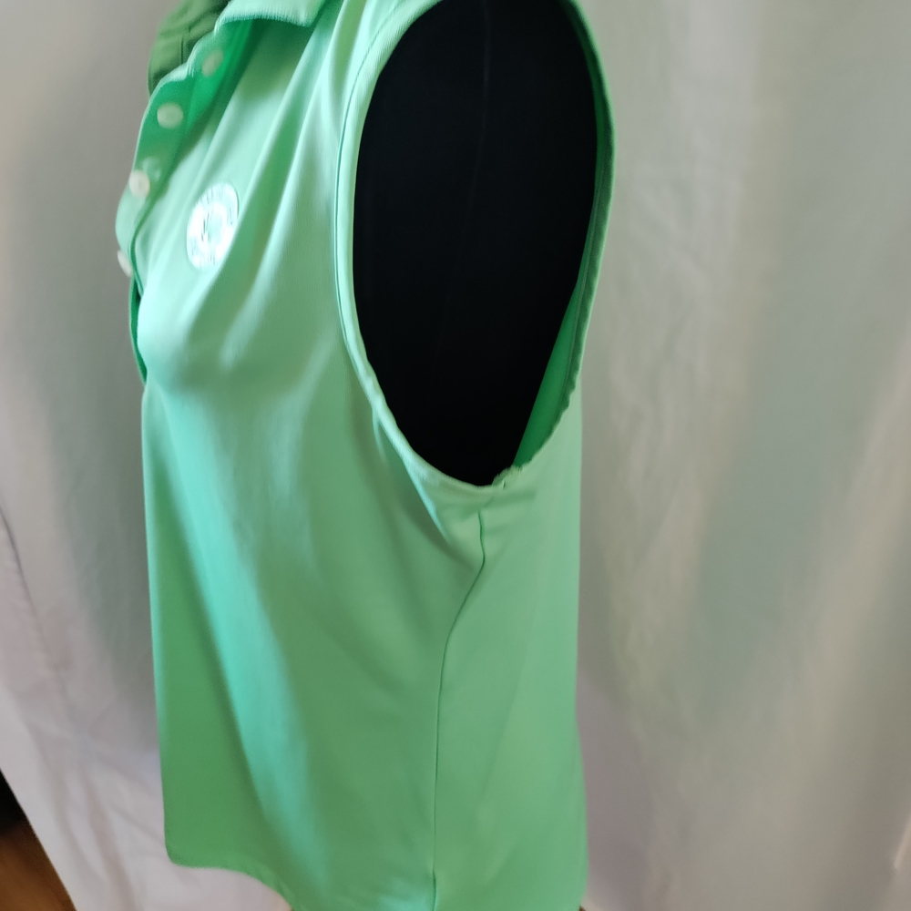 Greg Norman Golf Woman Green Sleeveless Polo Top. - Picture 4 of 5